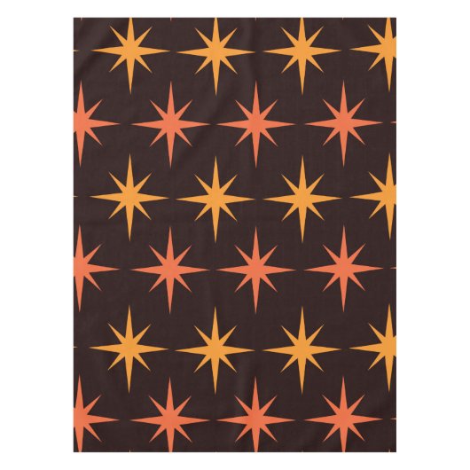 Oranje en Amber Starburst Mid Century Modern Tafelkleed (Voorkant)