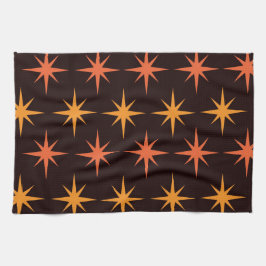 Oranje en Amber Starburst Mid Century Modern Theedoek