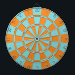 Oranje en Aqua Dartbord<br><div class="desc">Oranje en Aqua Dart Board</div>