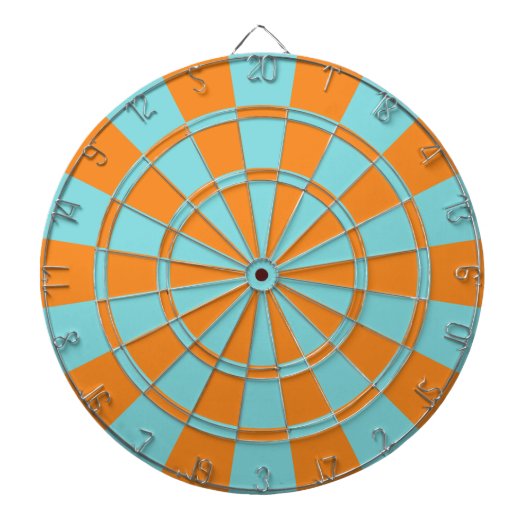 Oranje en Aqua Dartbord (Voorkant)