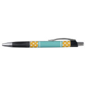 Oranje en Aqua Polka Dots Pattern Pen (Bovenkant)