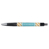 Oranje en Aqua Stripes Patroon Pen (Voorkant)