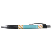 Oranje en Aqua Stripes Patroon Pen (Bovenkant)