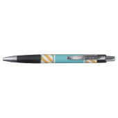Oranje en Aqua Stripes Patroon Pen (Achterkant)