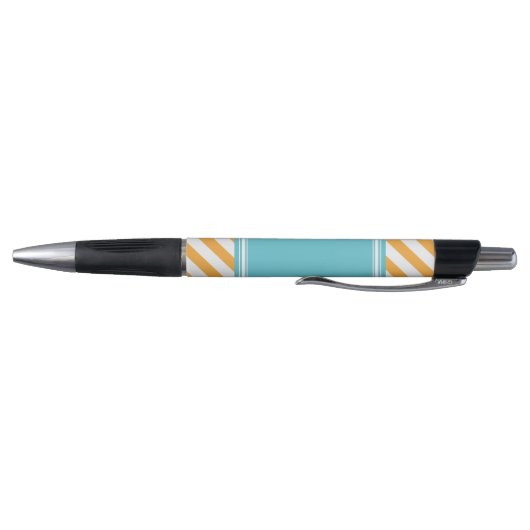 Oranje en Aqua Stripes Patroon Pen (Bodem)