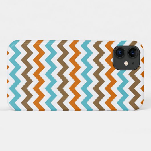 Oranje en Aqua Zig Zag Chevrons Pattern Case-Mate iPhone Case (Achterkant (horizontaal))
