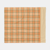 Oranje En Beige Geruite Fleece Deken (Voorkant (Horizontaal))