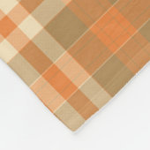 Oranje En Beige Geruite Fleece Deken (Hoek)