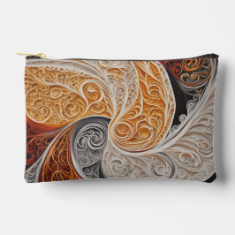 Oranje en beige golvende patronen AI-kunst Etui