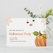 Oranje en beige illustratieve Happy Halloween (Staand voorkant)