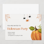 Oranje en beige illustratieve Happy Halloween (Voorkant / Achterkant)