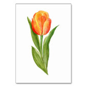 Oranje en Beige Tulp Bruiloft Tafel Nummers Kaart (Achterkant)