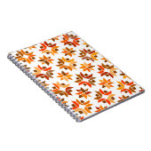 Oranje en bladerend kantelpatroon notitieboek (Rechterzijde)