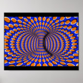 Oranje en blauw 3D optisch Poster (Voorkant)