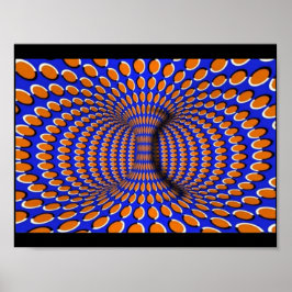 Oranje en blauw 3D optisch Poster