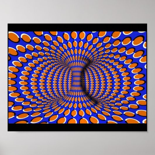 Oranje en blauw 3D optisch Poster (Voorkant)