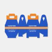 Oranje en blauw aangepast Afstuderen promotievak Bedankdoosjes (Uitgevouwen)