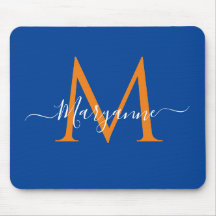 Oranje en blauw, aangepast monogram blauw