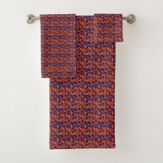 Oranje en blauw abstract bad handdoek (Insitu)