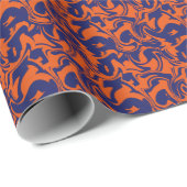 Oranje en blauw abstract cadeaupapier (Rol Hoek)