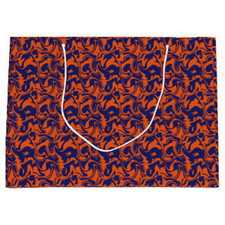 Oranje en blauw abstract groot cadeauzakje