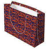 Oranje en blauw abstract groot cadeauzakje (Achterkant Gekanteld)
