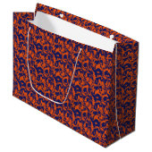 Oranje en blauw abstract groot cadeauzakje (Voorkant Gekanteld)