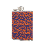 Oranje en blauw abstract heupfles (Links)