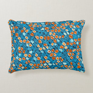 Oranje en blauw Abstract patroon Accent Kussen