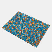 Oranje en blauw Abstract patroon Deurmat (Schuin)