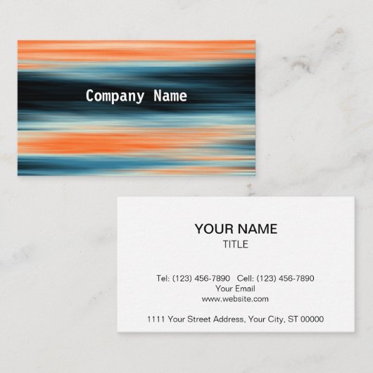 Oranje en blauw Abstract patroon Visitekaartje (Voorkant / Achterkant)
