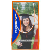Oranje en blauw Afstuderen Foto aangepast Klein Cadeauzakje (Voorkant)