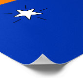 Oranje en blauw Afstuderen Foto aangepast Poster (Hoek)