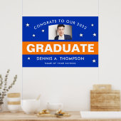 Oranje en blauw Afstuderen Foto aangepast Poster (Keuken)