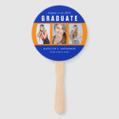 Oranje en blauw Afstuderen Foto collage Handwaaier (Voorkant)