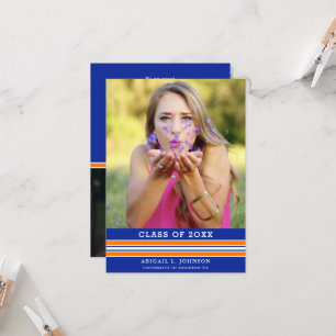 Oranje en blauw Afstuderen Fotoaankondiging