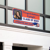 Oranje en blauw Afstuderen van vinyl Spandoek (Buitenkant Gebouw)