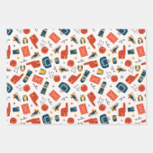 Oranje en blauw Basketball Inpakpapier Vel (Voorkant)