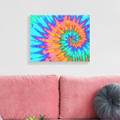 Oranje en blauw beeld 14 x 11 inch art canvas afdruk (Insitu (Woonkamer))