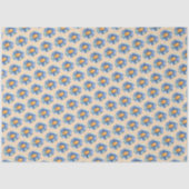 Oranje en blauw bloempatroon tissuepapier (Voorkant)