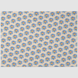 Oranje en blauw bloempatroon tissuepapier