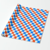 Oranje en blauw cadeaupapier (Uitgerold)