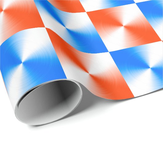Oranje en blauw cadeaupapier (Rol Hoek)