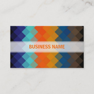 Oranje en blauw diamant naadloos patroon 2 visitekaartje