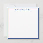 Oranje en blauw Elegant Square Flat Bedankkaart (Voorkant)