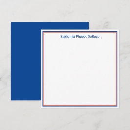 Oranje en blauw Elegant Square Flat Bedankkaart