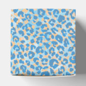 Oranje en blauw gekleurd luipaard bedankdoosjes (Bovenkant)