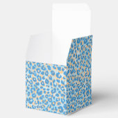 Oranje en blauw gekleurd luipaard bedankdoosjes (Geopend)