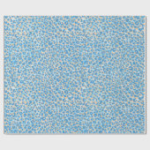 Oranje en blauw gekleurd luipaard cadeaupapier (Vlak)