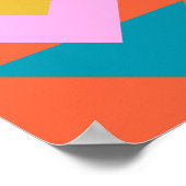 Oranje en blauw geometrisch Scandinavisch ontwerp Poster (Hoek)